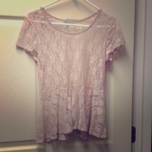 Pink lace blouse